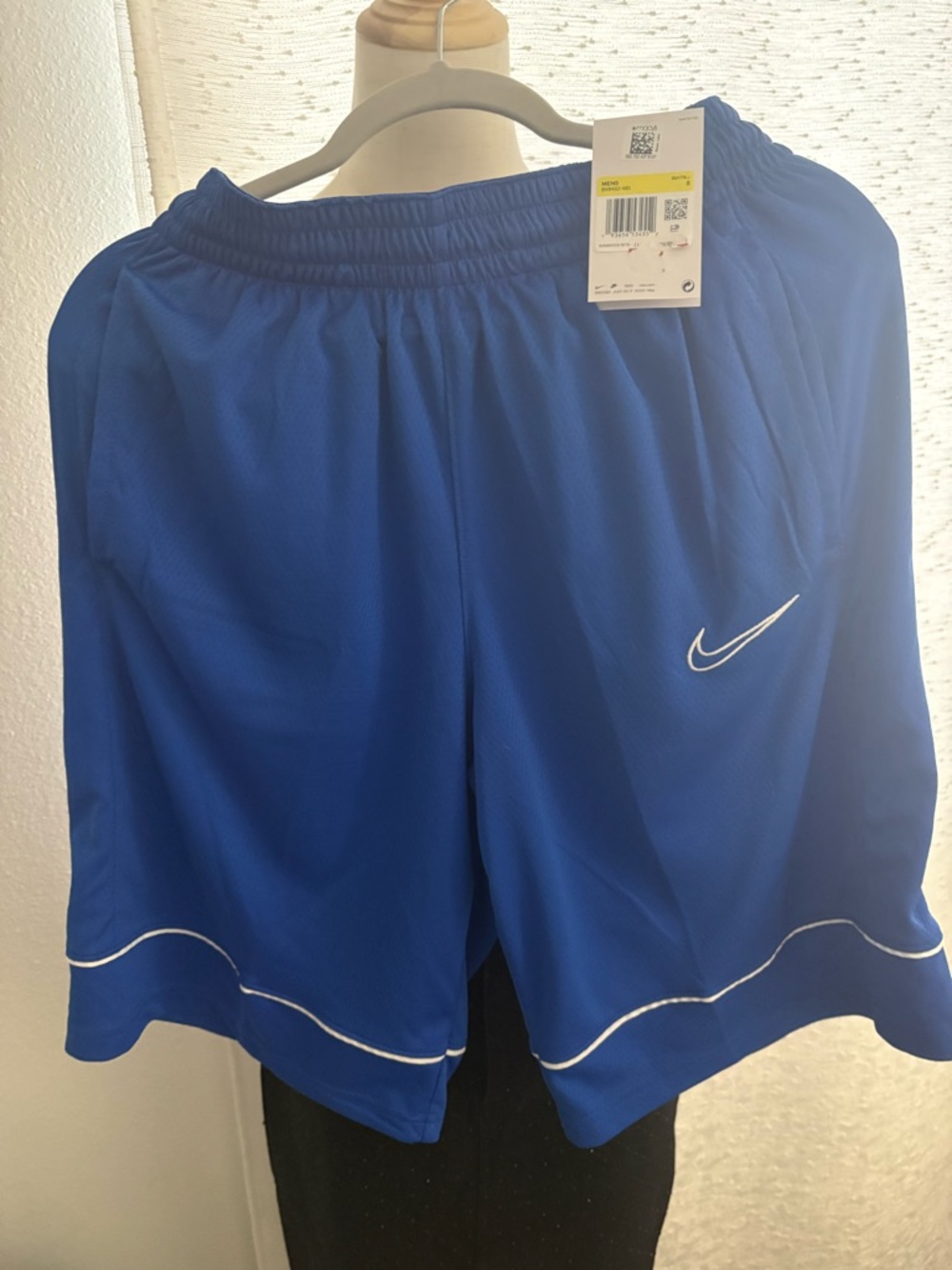 NWT Nike Blue Athletic Shorts with White Swoosh S